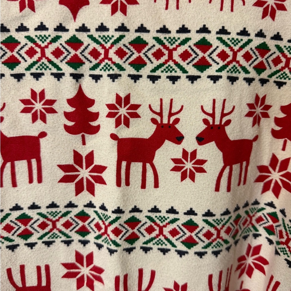Hanna Andersson Girls Holiday Fair Isle Sweater Dress Red Green Reindeer Sz 12 - Picture 5 of 5